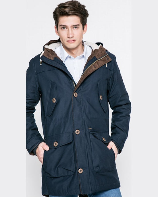 Parka Review hanorac bleumarin