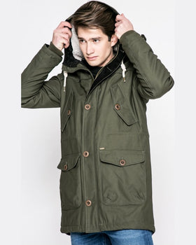Parka Review hanorac verde închis