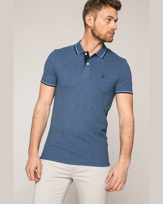 Tricou Selected polo bleumarin