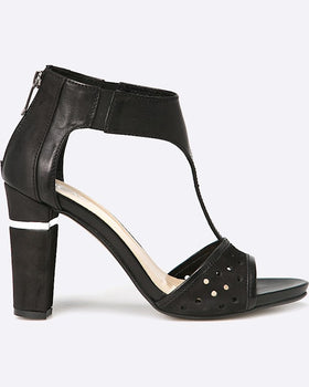 Sandale Carinii pantofi cu toc negru