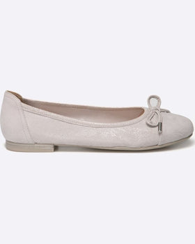 Balerini Caprice Gri Deschis din Piele Intoarsa