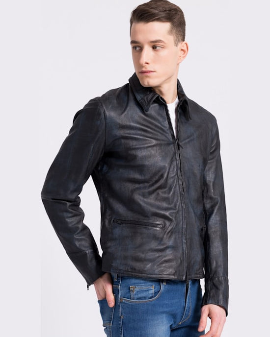 Geaca Trussardi de piele negru