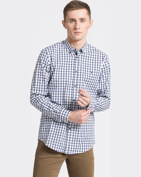 Camasa Trussardi carouri alb cu albastru