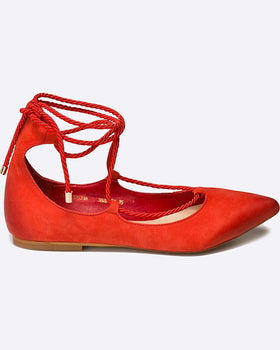 Balerini Carinii Rosii cu Sireturi