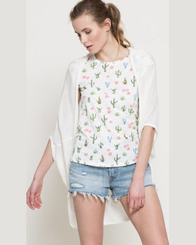 Cardigan Broadway pulover alb