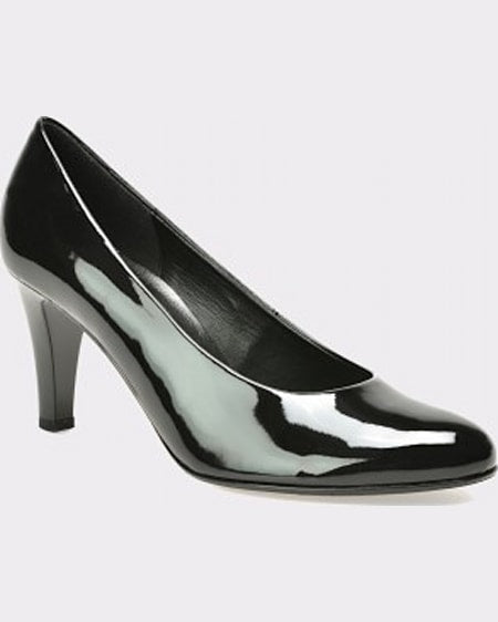 Gabor Pantofi negri din piele ecologica lacuita