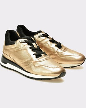 Geox Pantofi aurii din piele naturala