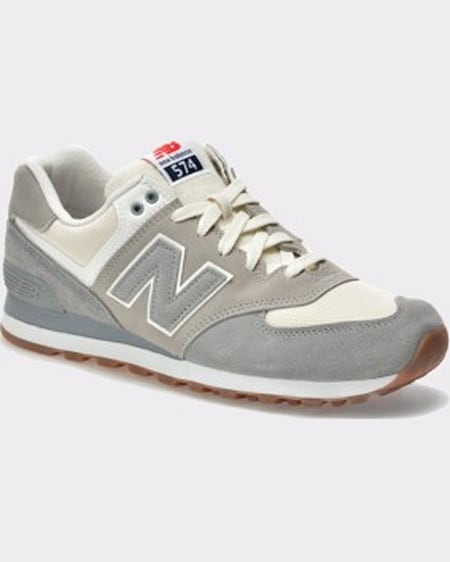 New Balance Pantofi sport gri din material textil si piele