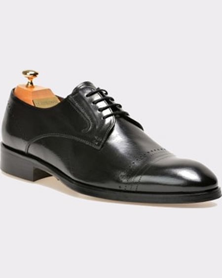 Le Colonel Pantofi negri din piele naturala